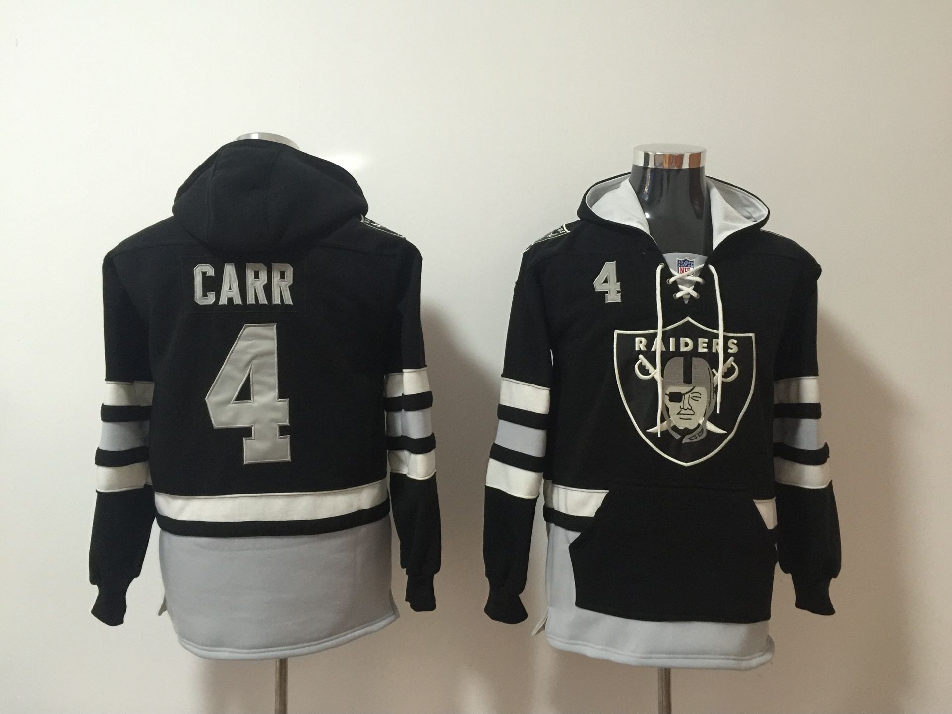 Men NFL Nike Oakland Raiders #4 Carr black Sweatshirts